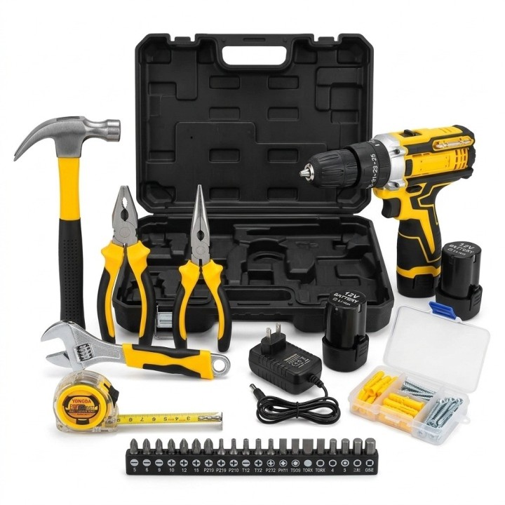 Taladro Inalámbrico 12v Accesorios Set Caja De Herramientas