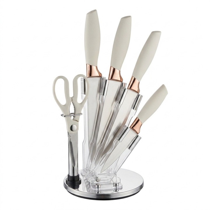 Set Cuchillos Cocina 7 Piezas Base Acrílica Premium