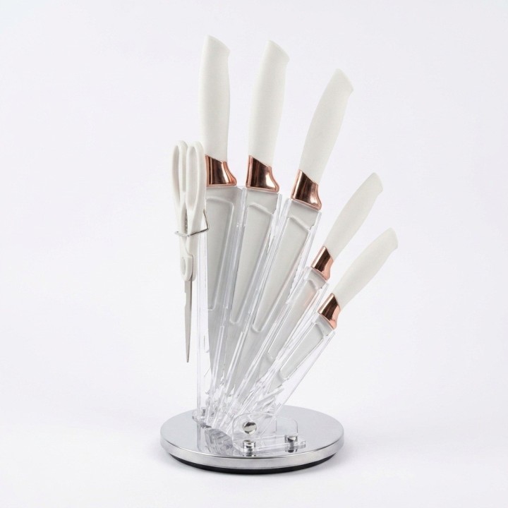 Set Cuchillos Cocina 7 Piezas Base Acrílica Premium