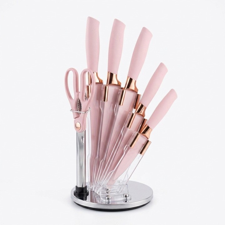 Set Cuchillos Cocina 7 Piezas Base Acrílica Premium