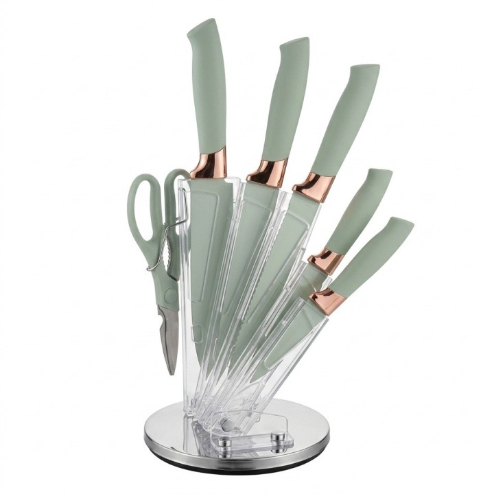 Set Cuchillos Cocina 7 Piezas Base Acrílica Premium