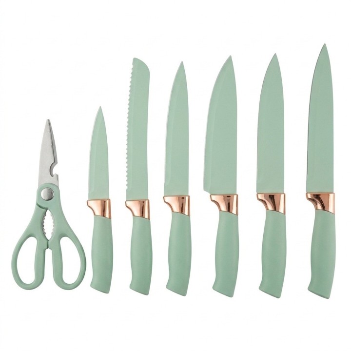 Set Cuchillos Cocina 7 Piezas Base Acrílica Premium