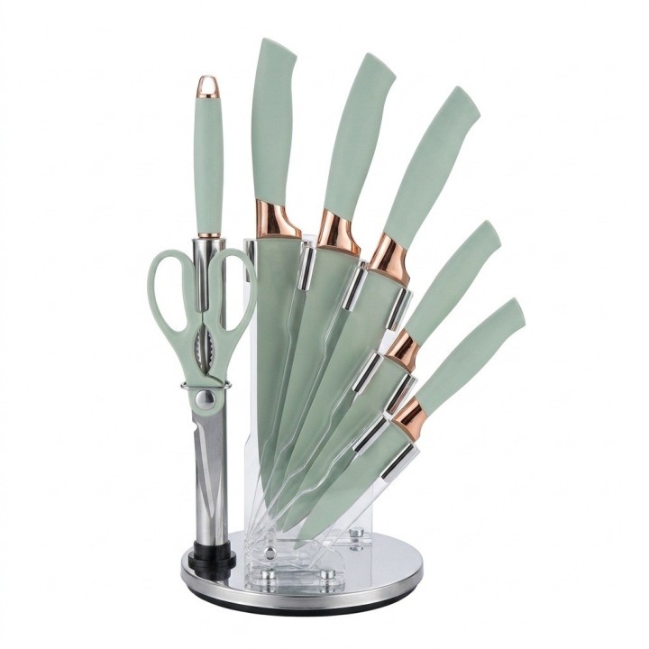 Set Cuchillos Cocina 7 Piezas Base Acrílica Premium
