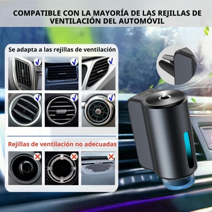 Ambientador Inteligente Para Auto Recargable + 3 Esencias