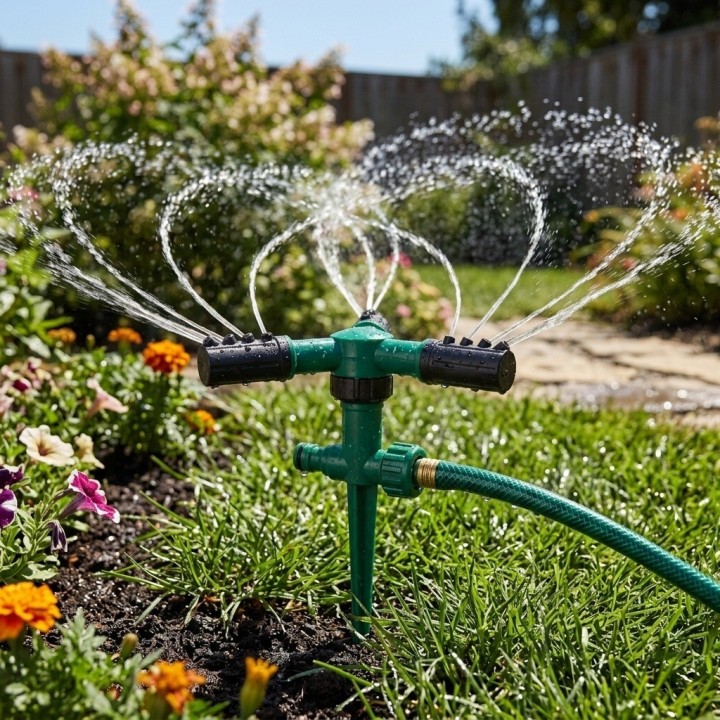 Aspersor Rociador De Agua Giratorio 360 Para Jardín Estaca