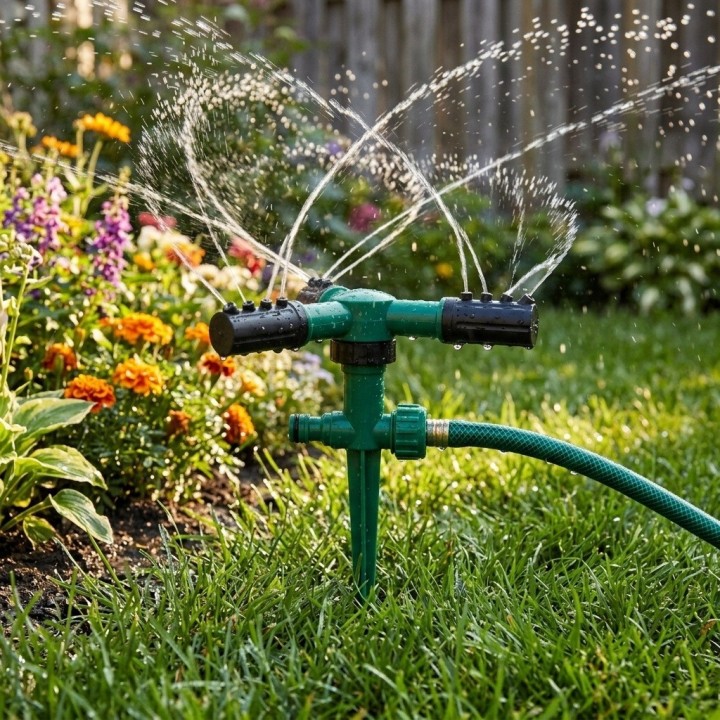 Aspersor Rociador De Agua Giratorio 360 Para Jardín Estaca