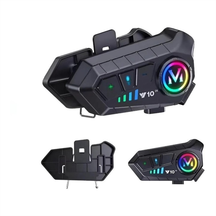 Intercomunicador Bluetooth Casco Moto Y10 2 Pilotos 300m