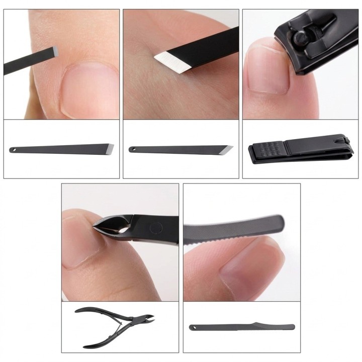 Kit Manicura Pedicura 10 Piezas Acero Inoxidable Estuche