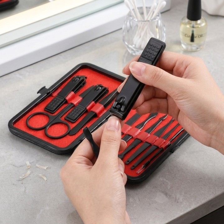 Kit Manicura Pedicura 10 Piezas Acero Inoxidable Estuche