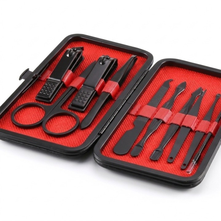 Kit Manicura Pedicura 10 Piezas Acero Inoxidable Estuche