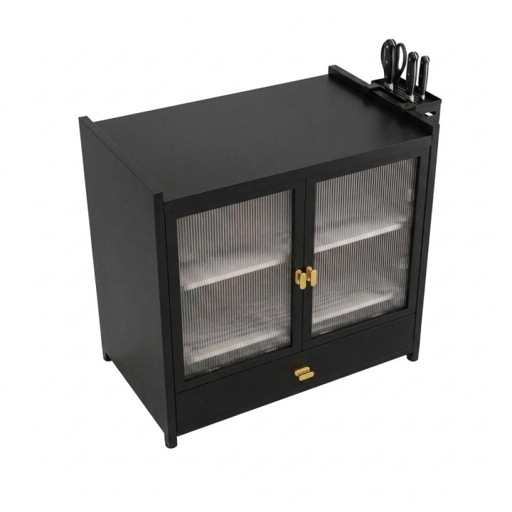 Mueble Organizador Cocina Alacena Platero Negro Multiuso
