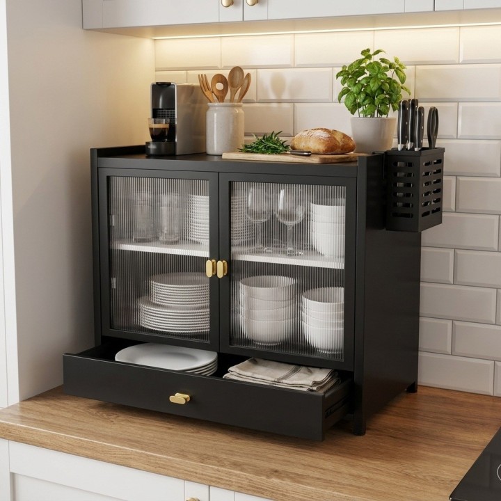 Mueble Organizador Cocina Alacena Platero Negro Multiuso