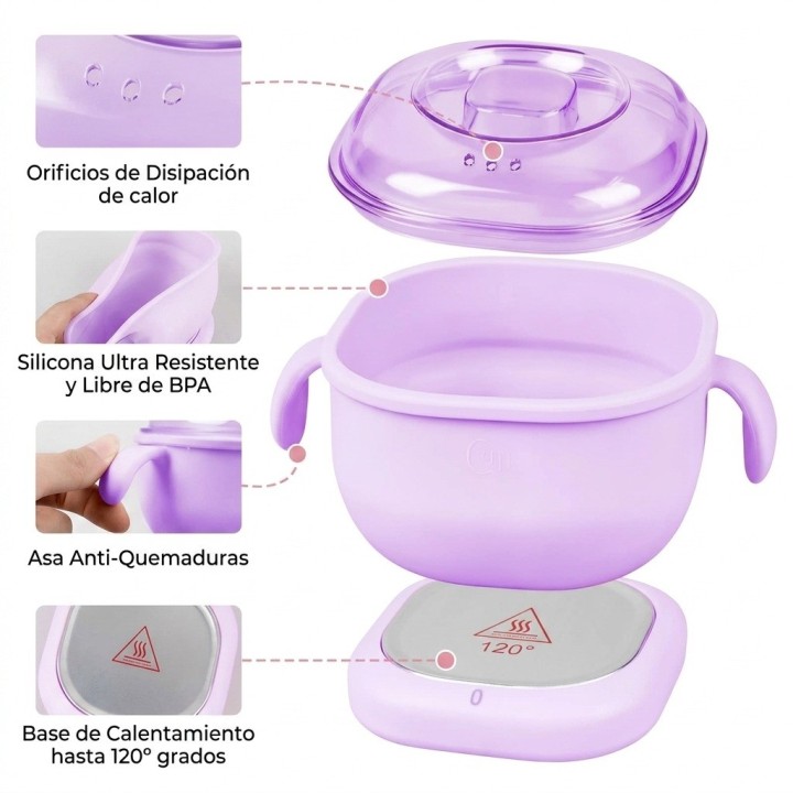 Olla Calentador De Cera Depilatoria Silicona 400ml 100w