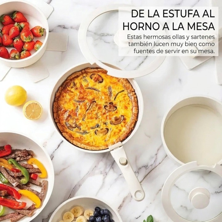 Batería De Cocina Antiadherente Dn-grs-17 17 Piezas Apilable