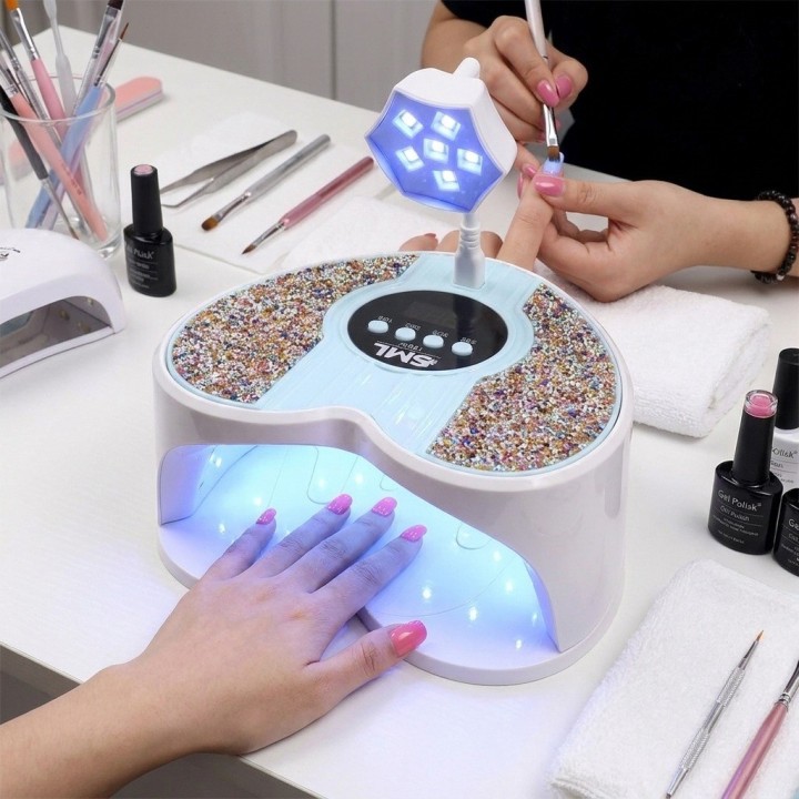Lámpara Uñas L124 288w Secador Uv Led Corazón Brillantes