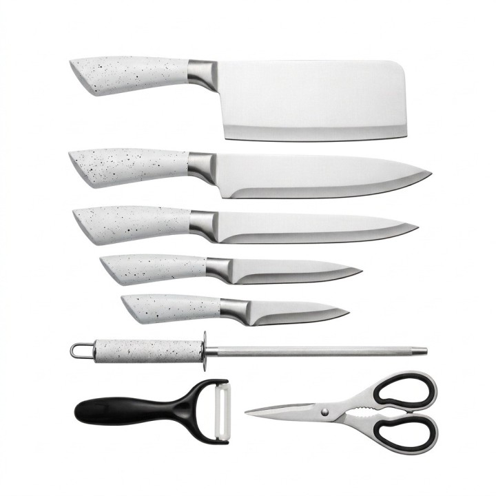 Juego De Cuchillos Cocina Acero Inoxidable 8 Piezas + Base