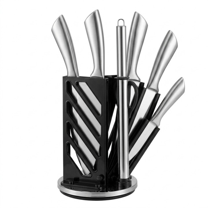 Juego De Cuchillos Cocina Acero Inoxidable 8 Piezas + Base