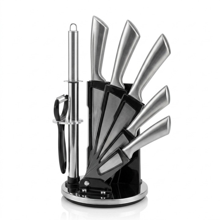 Juego De Cuchillos Cocina Acero Inoxidable 8 Piezas + Base
