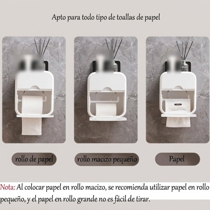Dispensador Papel Higiénico Organizador Baño Impermeable