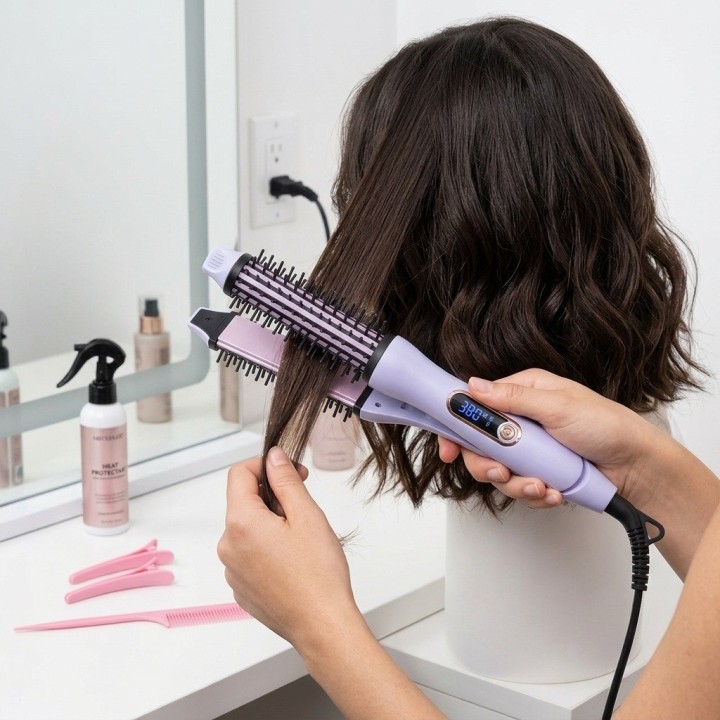 Cepillo Alisador Y Rizador 3 En 1 Para Cabello