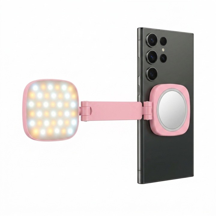 Luz Led Magnética Plegable Para Celular Dy-06 Con Espejo