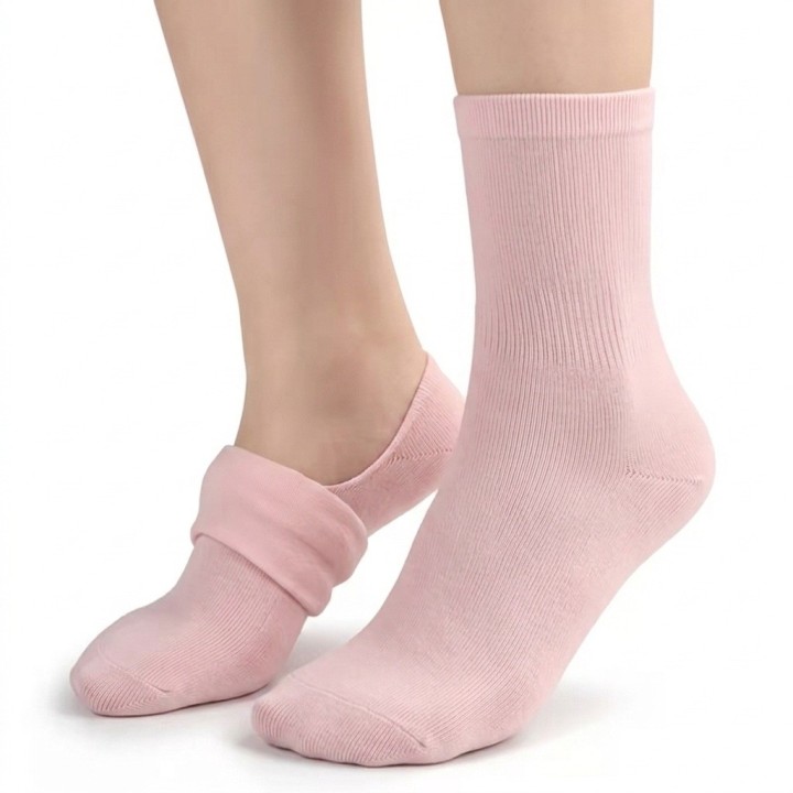 Medias De Gel Hidratantes Reutilizables Spa Para Pies Rosa