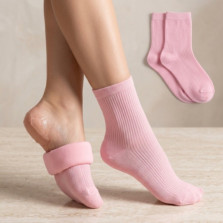 Medias De Gel Hidratantes Reutilizables Spa Para Pies Rosa