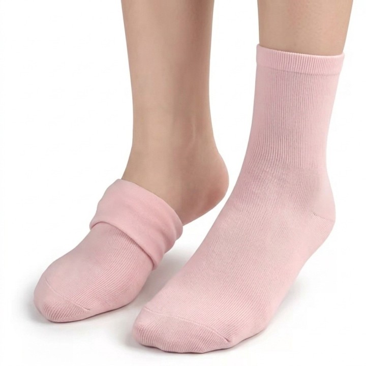 Medias De Gel Hidratantes Reutilizables Spa Para Pies Rosa