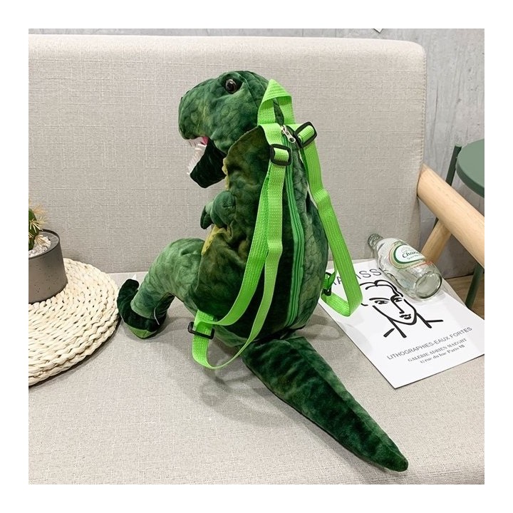 Mochila Dinosaurio Peluche T-rex Verde Infantil