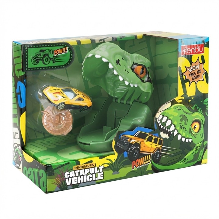 Catapulta Dinosaurio Lanza Carros Juguete Interactivo Niños