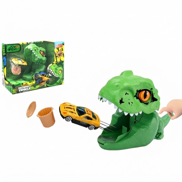 Catapulta Dinosaurio Lanza Carros Juguete Interactivo Niños