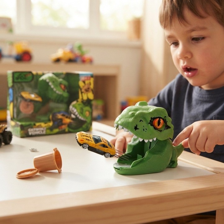 Catapulta Dinosaurio Lanza Carros Juguete Interactivo Niños