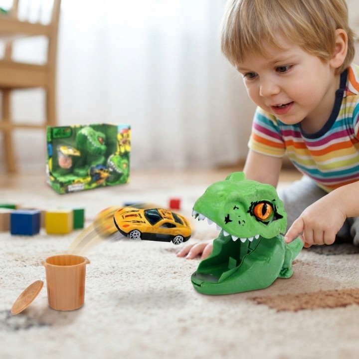 Catapulta Dinosaurio Lanza Carros Juguete Interactivo Niños