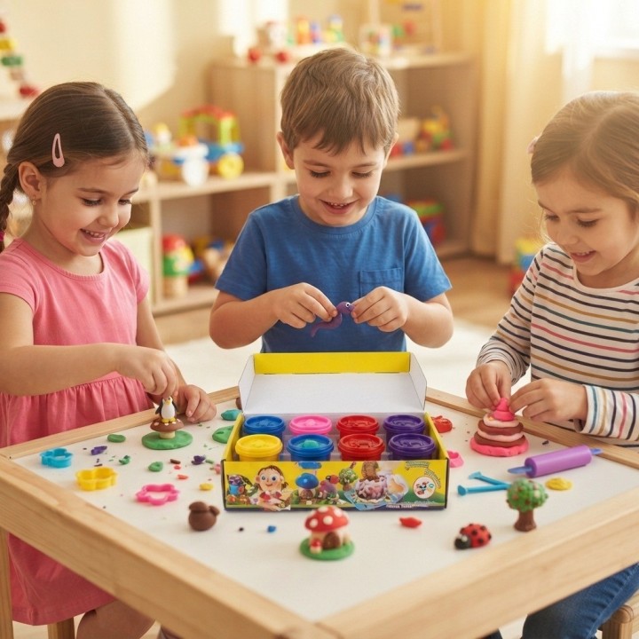 Set Masa Moldeable 8 Colores Magic Clay Moldes En Tapas
