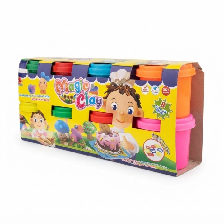 Set Masa Moldeable 8 Colores Magic Clay Moldes En Tapas