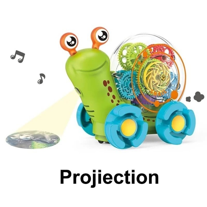 Caracol Musical Proyector Luces Engranajes + Baterias