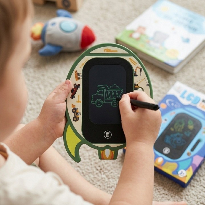 Tableta Mágica Lcd Escritura Dibujo Niños Diseño Cohete