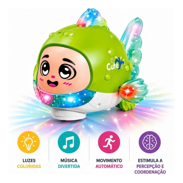 Juguete Pez Interactivo Con Música Luces Led Movimiento