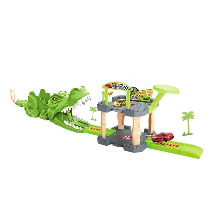 Dino Parking Lot: Pista Dinosaurio Con Lanzador Y Vehículos