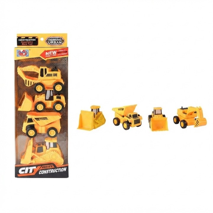 Set 4 Vehículos De Construcción Juguete Fricción Niños