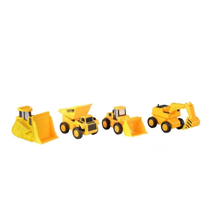 Set 4 Vehículos De Construcción Juguete Fricción Niños