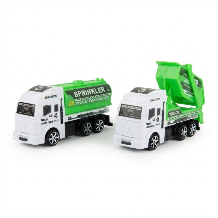 Set 5 Vehículos Juguete Ciudad Aseo Camión Y Helicóptero