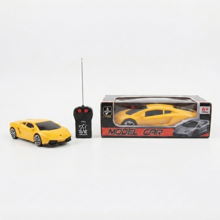 Carro A Control Remoto Escala Deportivo Amarillo Niños Rc