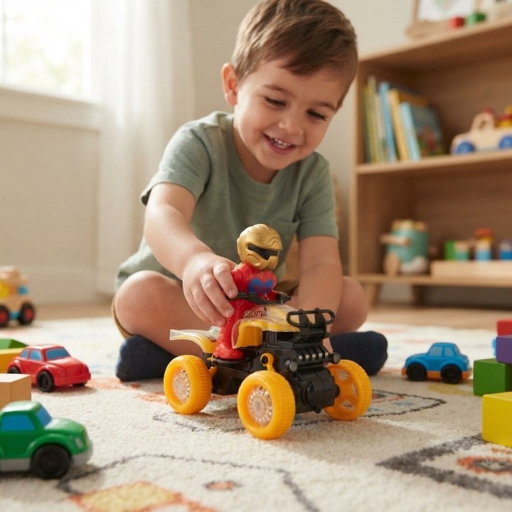 Moto Cuatrimoto Juguete Luces Led Y Piloto Infantil