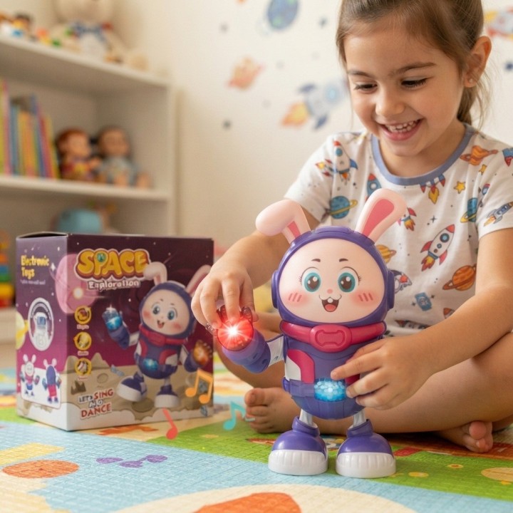 Juguete Conejo Espacial Astronauta Bailarín Luces Y Música