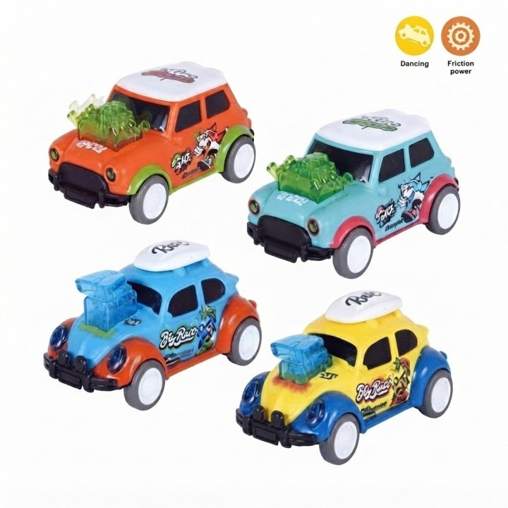 Set 4 Carros De Impulso Fricción Motor Móvil Niños