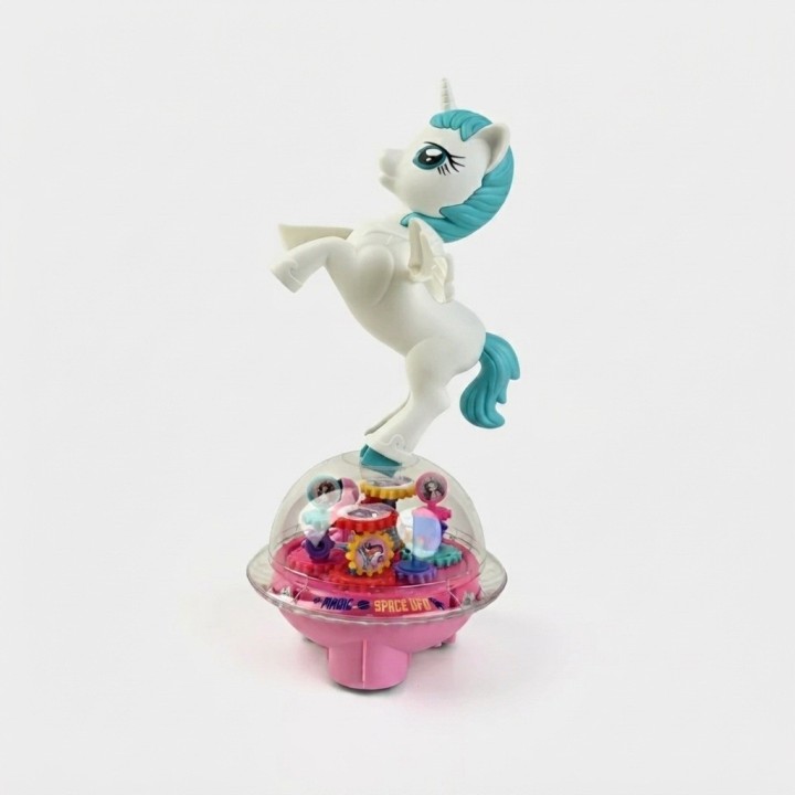 Juguete Unicornio Robot Musical Con Luces Y Rotación 360°