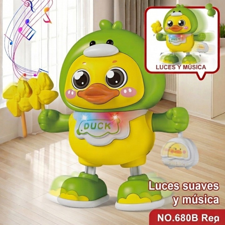 Juguete Divertido Pato Bailarín Musical Con Luces Led