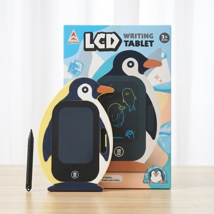 Pizarra Mágica Lcd Pingüino Tableta Dibujo Niños Con Lápiz