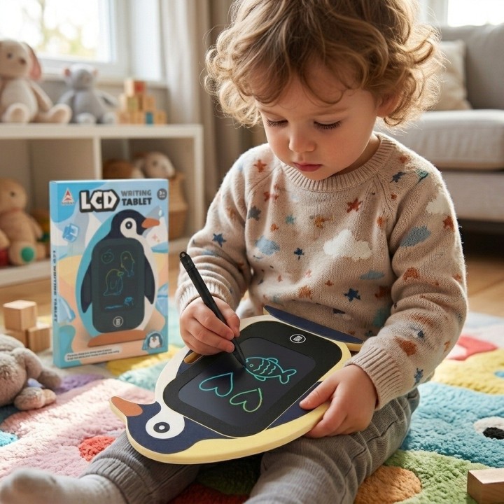 Pizarra Mágica Lcd Pingüino Tableta Dibujo Niños Con Lápiz